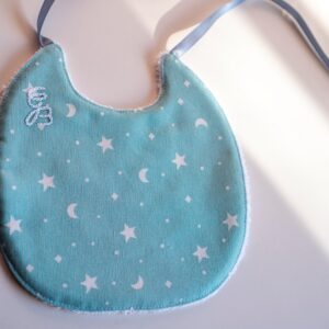 Babero bebé personalizado azul turquesa estrellas Star