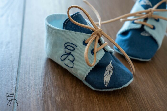 Zapatos Bebé Azul Plumas 2