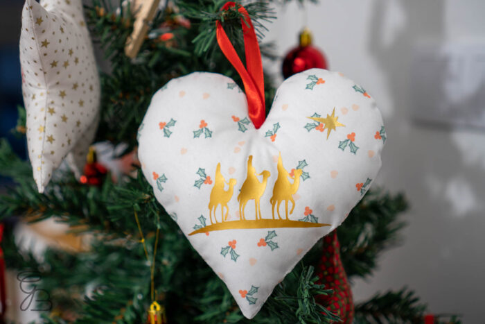 Adorno Navidad Personalizado Corazón Blanco 1