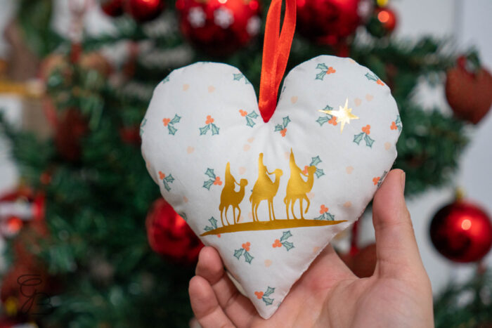 Adorno Navidad Personalizado Corazón Blanco